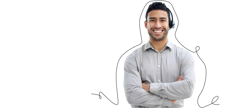 Man with phone headset on