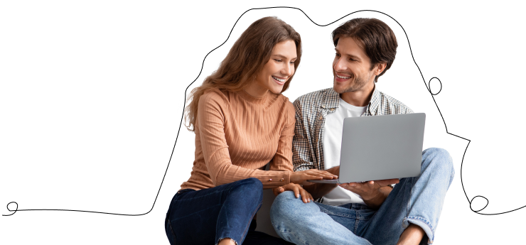 man and woman on compuer