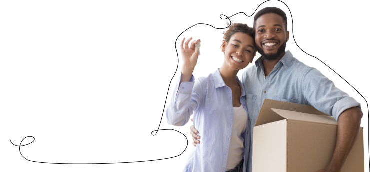 man and woman waving