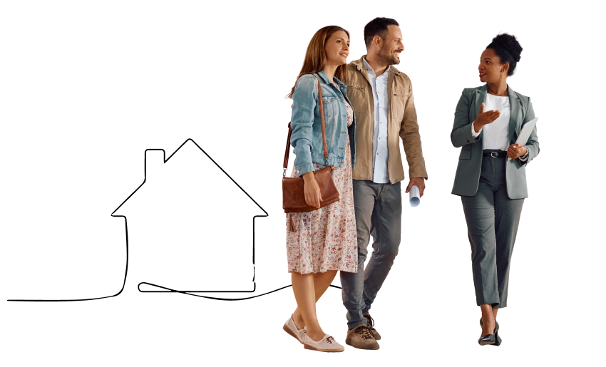 Mortgage broker speaking with her clients